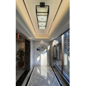 高端大氣文化墻 新中式風(fēng)，超大玄關(guān)通透，這個家給我滿滿的儀式感