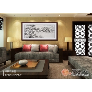 山水畫文化墻 室內(nèi)裝飾畫選擇之山水畫，享受自然的純粹之美！